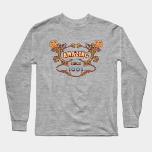 AMAZING SINCE 2003 vintage art nouveau retro 2000s Long Sleeve T-Shirt